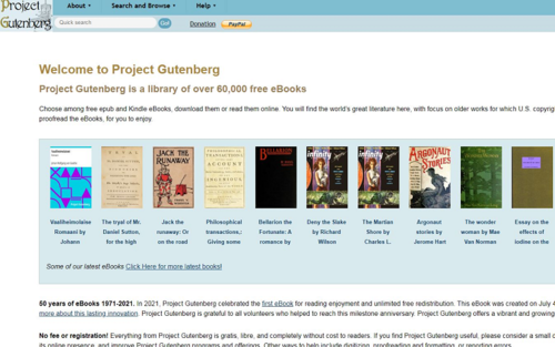 Couverture de Free eBooks | Project Gutenberg